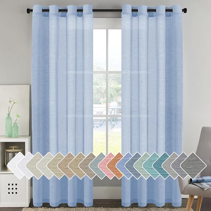 H.VERSAILTEX Linen Curtains Natural Blended Curtain Panels by HVERSAILTEX