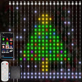 Smart Curtain Lights, Color Changing 400 LED Curtain Lights 6.6 * 6.6 FT, RGB DIY String Fairy Light for Bedroom Backdrop Party Indoor Outdoor Christmas Decoration (APP +Remote Control)