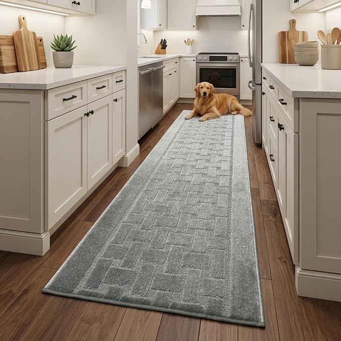 Runner Rug 31 ft, Extra Long Non-Slip Washable Rug, Rubber Backing, Rolled in - Image 2