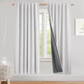 NICETOWN 100% Black Out Curtains 72 inch Long, Linen Blend Insulated Rod Pocket by NICETOWN