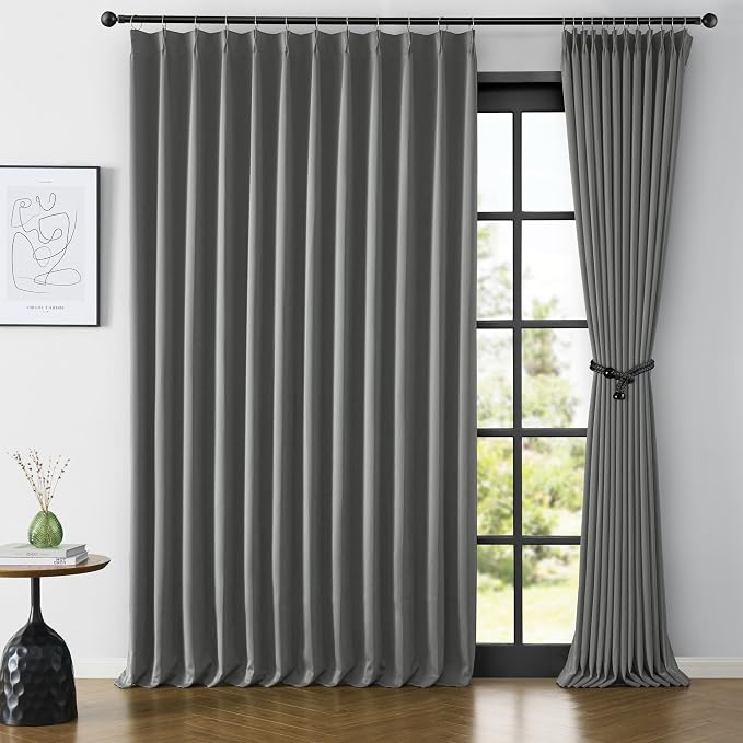 Pinch Pleat Patio Sliding Glass Door Curtains by KEQIAOSUOCAI