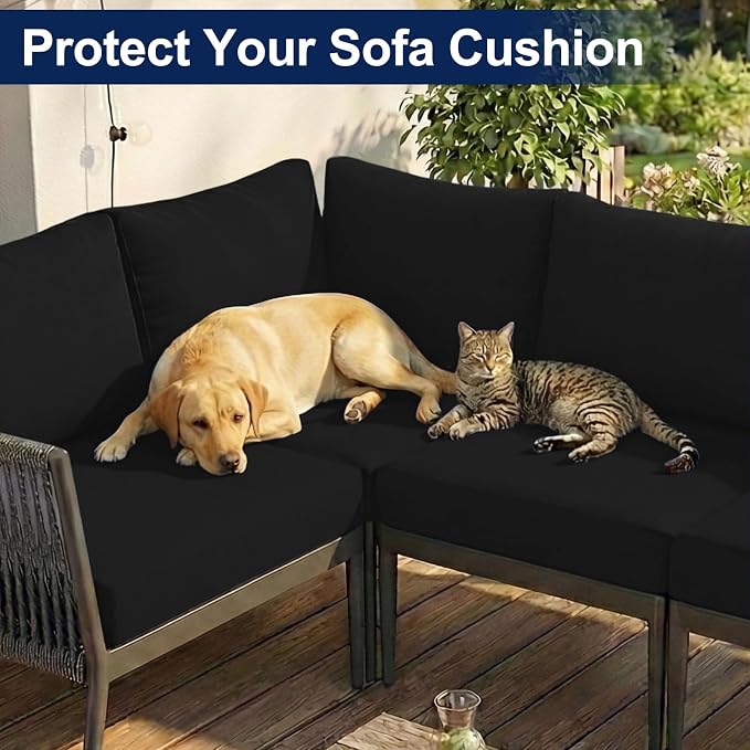 Smiry Waterproof Patio Cushion Covers, Stretch Outdoor Furniture Covers | Couch - Image 8