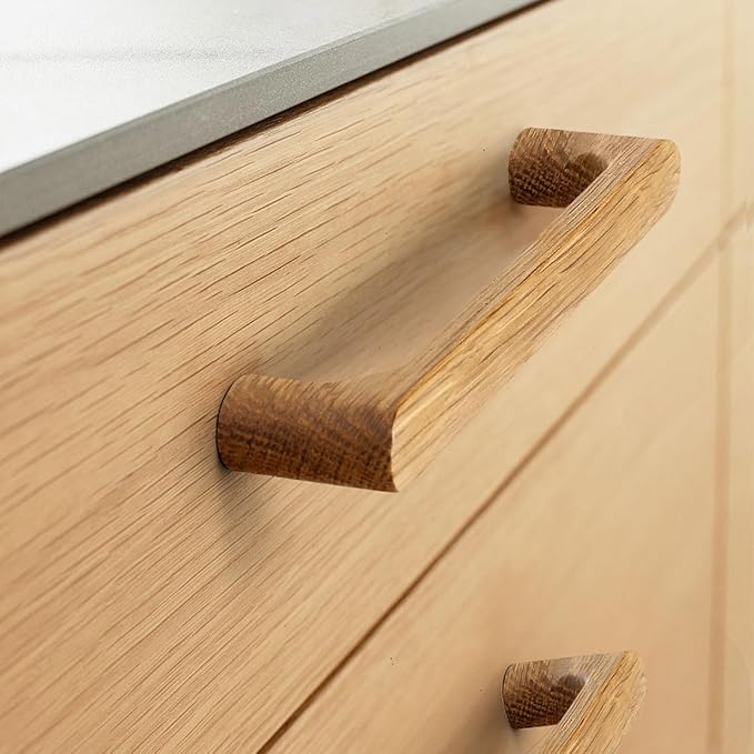 Burlywood Round 7-1/2in 6 pcs Wooden Drawer Pulls Handle pulls for cabinets Kitchen Cabinet Drawer pulls Cabinet Door Pull