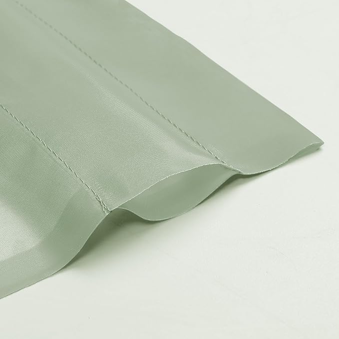 2 Panels Sheer Sage Green Curtains 72 Inches Length Window Treatment - Image 2