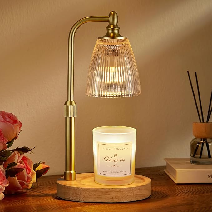 Candle Warmer Lamp with Timer Dimmable,Birthday Gifts for Women Mom Sister,House Warming Gifts New Home,Adjustable Height Wax Melt Warmer for Jar Candles,Ideal for Office,Dorm,Bedroom Home Decor