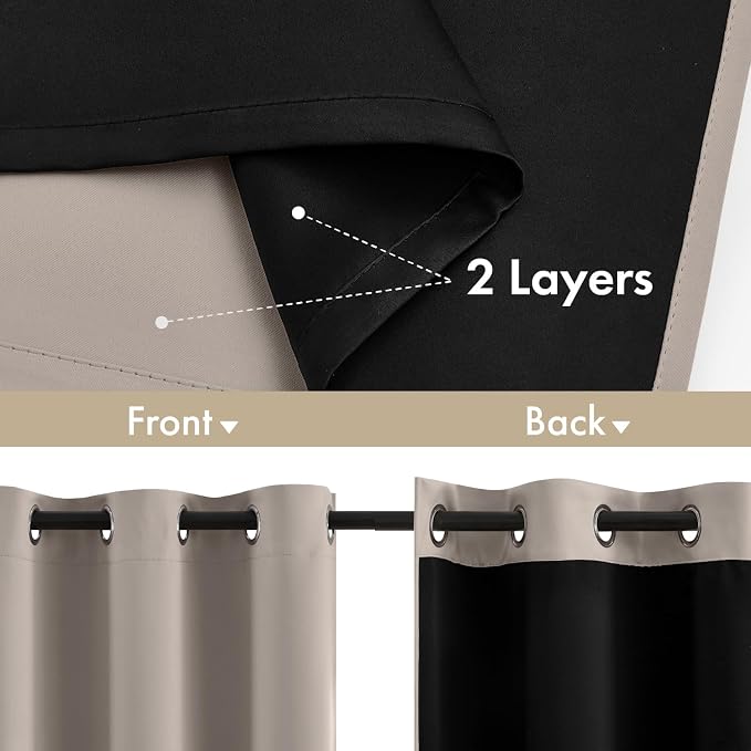 MIULEE Natural 100% Blackout Curtains - Image 3