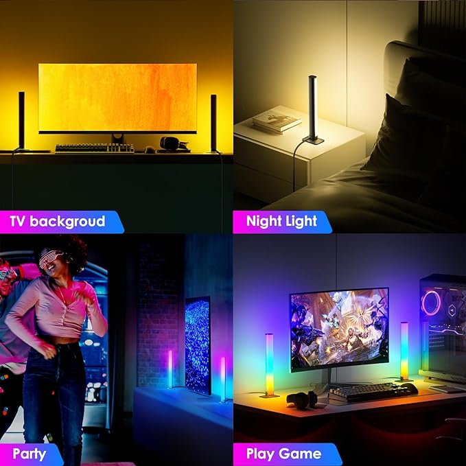 RGB Light Bar,Smart LED Light Bar for Room,16 Million Colors,Three Control Modes,Dynamic Music Sync Mode,213 Preset Modes,USB Interface（Without Adapter）