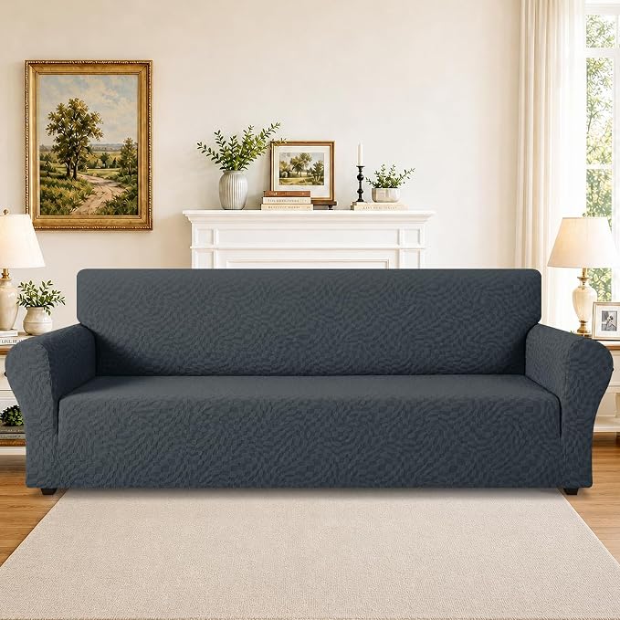 ZNSAYOTX 1 Piece Stretch Oversized Sofa Covers, New Plaid Couch Cover - Image 2