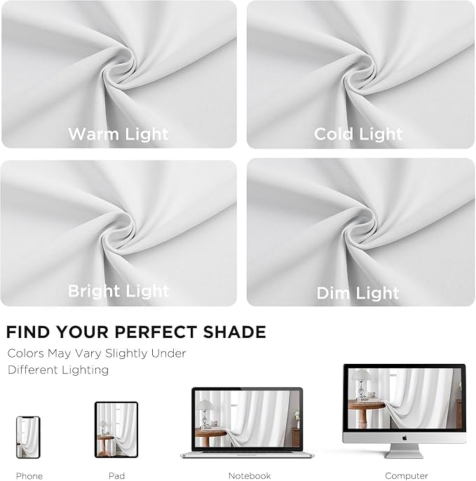 Joydeco 96 Inch 60% Blackout Curtains 2 Panels, Semi Sheer Blackout Curtains - Image 7