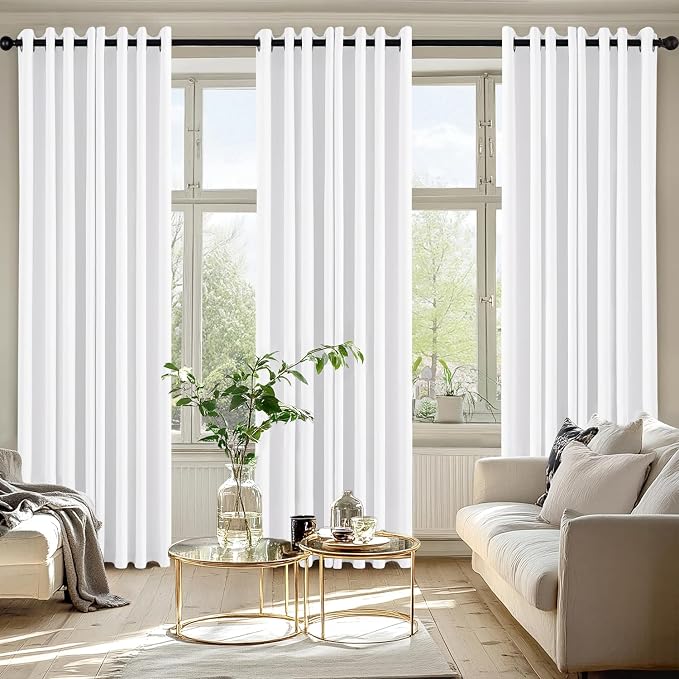 MIULEE Blackout Curtains for Bedroom 2 Panels 50 x 84 Inch Long Pure White | - Image 6