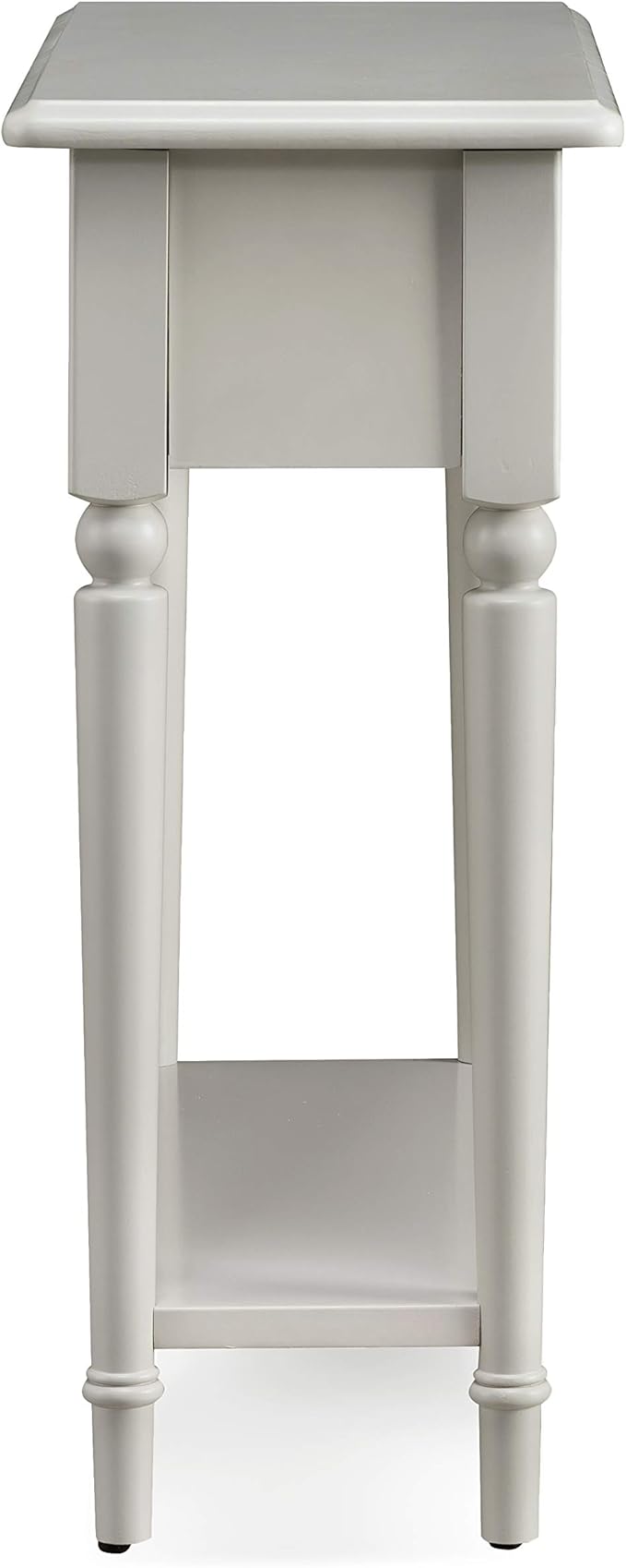 Leick Home Coastal End Table, Solid Wood, 1 Drawer, Bottom Display Shelf, Easy-Assembly, For Living Room/Bedroom, Greige, 23.5 in L x 10 in. W x 24 in H, 20017-GR