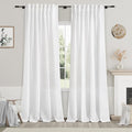 White Linen Curtains 84 inches Long by Nanspring