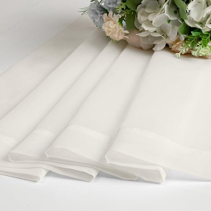 Chyhomenyc Ivory Sheer Curtains 54 Inch Long 2 Panels - Image 9