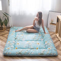 MAXYOYO Rustic Floral Korean Floor Mattress Japanese Futon, Foldable Bed Roll Up Camping Lounger Bed Couches and Sofas Mattress Topper Queen Size