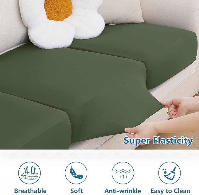 Milk Silk Couch Cushion Covers, Sofa Covers - Image 5