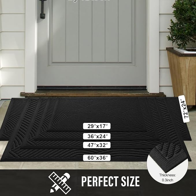 Sturdy Front Door Mat, Absorbent Muddy Dirt Resist Welcome Door Mats Outdoor - Image 2