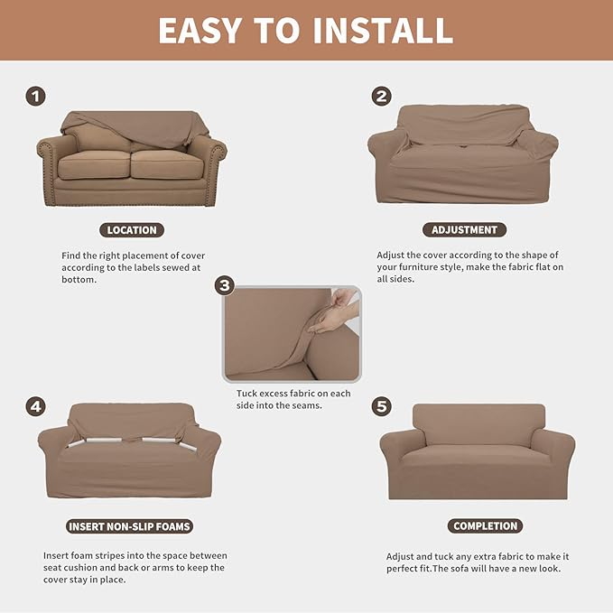 Easy-Going 100% Waterproof Oversized Chair Couch Cover, Stretch Sofa Cover | - Image 5