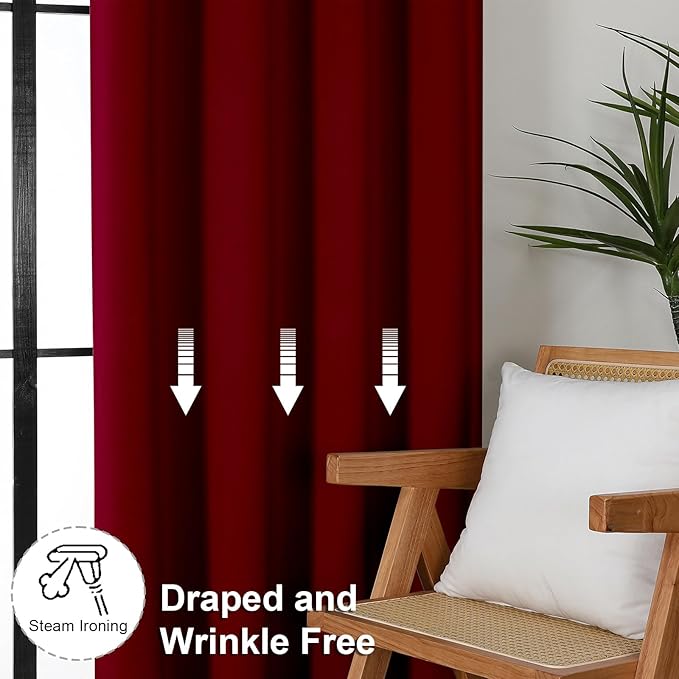 Simplebrand Red Blackout Curtains - Image 7