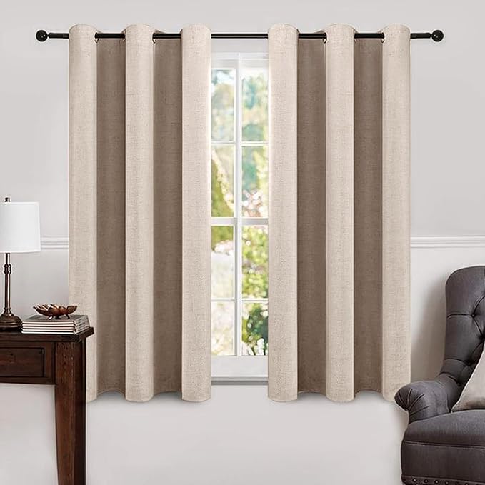 MIULEE 100% Blackout Linen Curtains by MIULEE