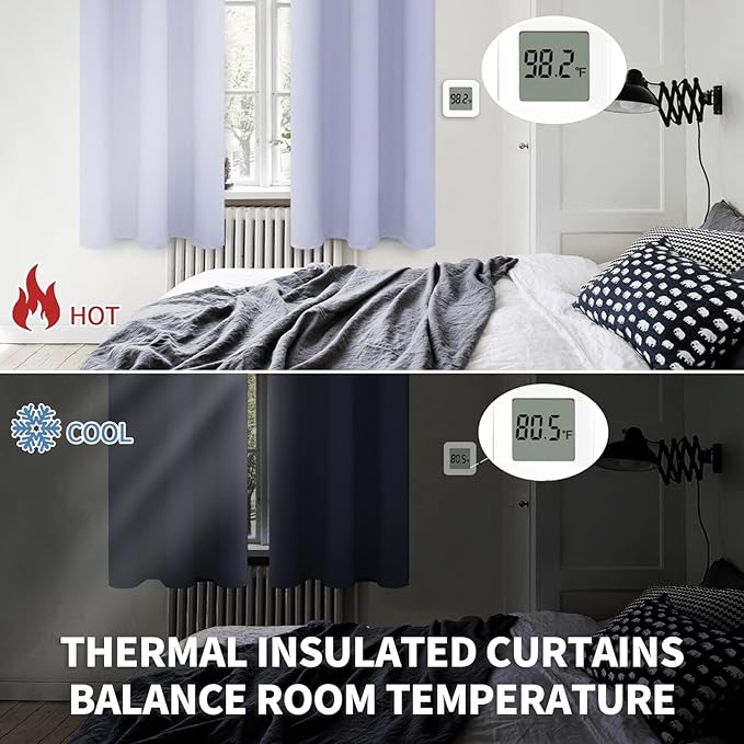 BGment Room Darkening Curtains 72 Inches Long - Grommet Thermal Insulated Drapes Window Treatment Curtains for Bedroom, 2 Panels, 42 x 72 Inch, Lavander