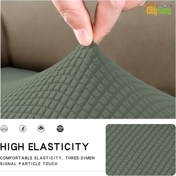 Easy-Going Stretch 1 Piece Loveseat Couch Cushion Cover - Image 3