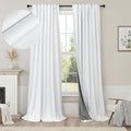 Elegant Curtains for Living Room 102 Inch Long Faux Linen Back Tab Rod Pocket by Pitalk