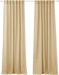 Semi Sheer Curtains for Bedroom - Linen Texture Sheer Privacy for Home Theater Backdrop Diffuse Sunlight Exposure for Sunroom Balcony Terrace, Beige, Wide 52 x Long 90, Set of 2