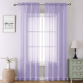 Lavender Sheer Curtains 90 Inches Long 2 Panels Set, Light Filtering Solid by Lecloud