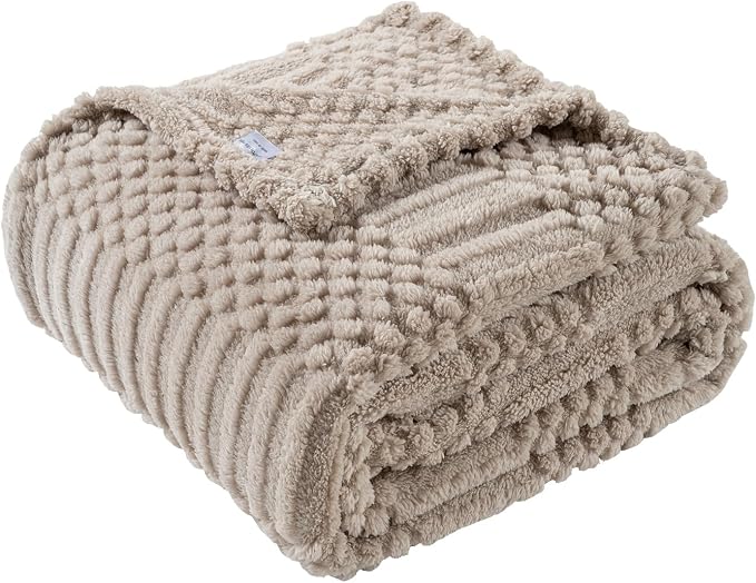 90x104 Inch Brown King Size Blanket by LUSSENAHOME