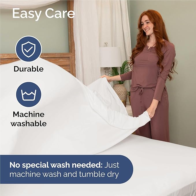Twin XL 4 Piece Sheet Set - Comfy Breathable & Cooling - Soft Hotel Luxury Bedding Set with 8-16 Inch Deep Pockets - 1 Flat & 1 Fitted Sheet & 2 Pillowcases - Wrinkle Free & Easy Care - Antique White