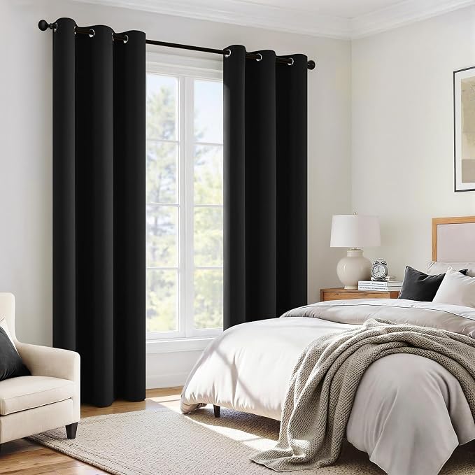 MIULEE Black 100% Blackout Curtains - Image 6