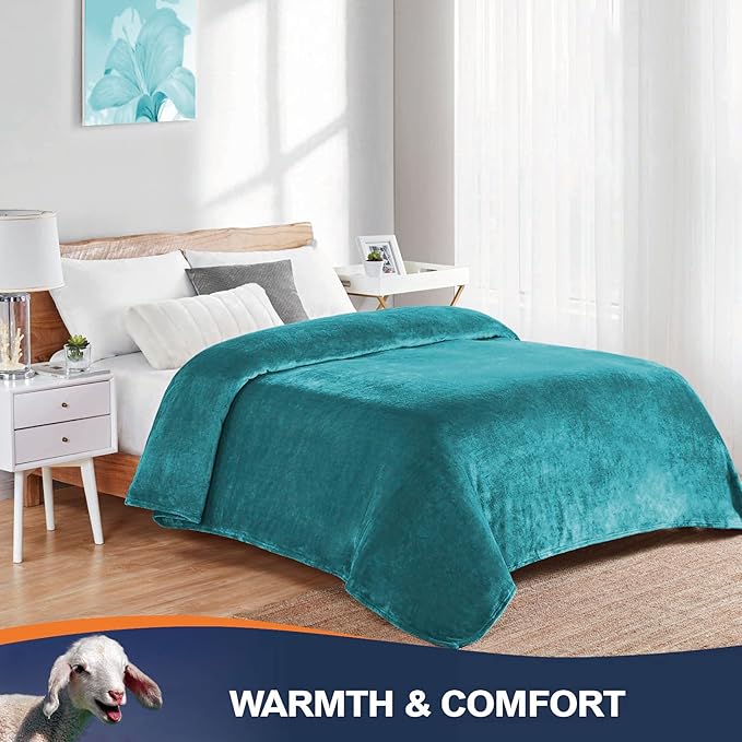 Walensee Fleece Blanket Plush Throw Fuzzy Lightweight (King Size 108x90 Teal) Super Soft Microfiber Flannel Blankets for Couch, Bed, Sofa Ultra Luxurious Warm and Cozy for All Seasons
