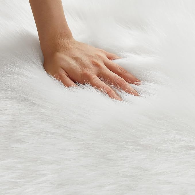 AMTOVO Faux Fur Rug, 2 x 6 ft Runner Area Rugs - Image 5
