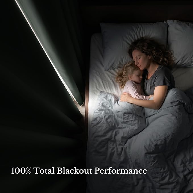 NICETOWN 100% Blackout Curtains 84 inches Long, Pair of Energy Smart & Noise - Image 2