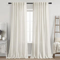 Cream Linen Curtains 91 Inches Long by Nanspring