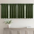 MIULEE Set of 4 Olive Green 45 Inch Short Blackout Kitchen Window Curtains | by MIULEE