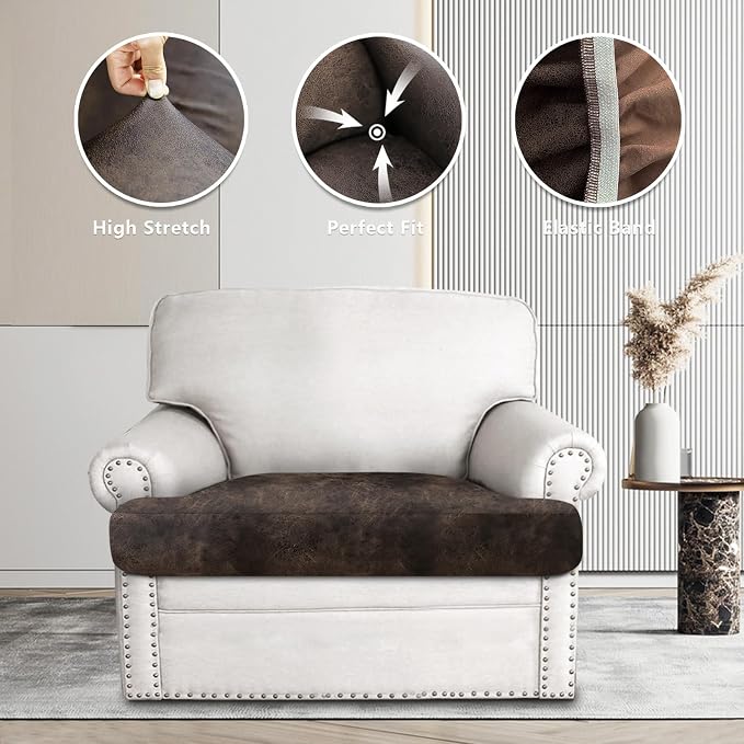 ANARACHON Leather Look Couch Cushion Covers Sofa Seat Slipcovers Sets Couches - Image 6