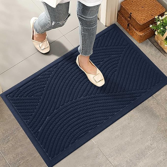 Sturdy Front Door Mat, Absorbent Muddy Dirt Resist Welcome Door Mats Outdoor by HIYARD