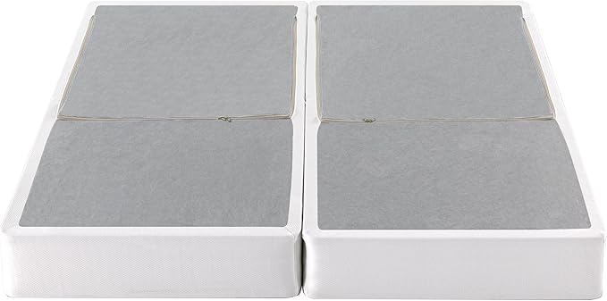 ZINUS 9 Inch Box Spring with Cover, No Assembly Mattress Foundation, Sturdy Metal Structure, Split Cal King, White