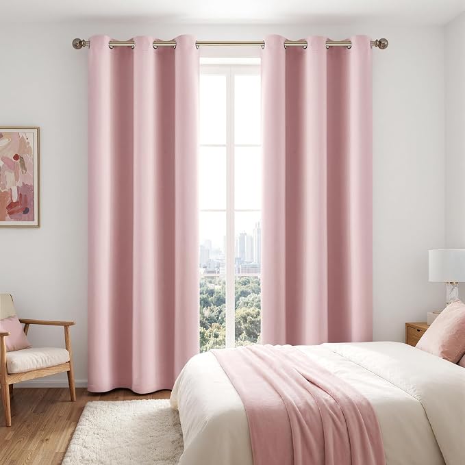 MIULEE Light Pink Blackout Curtains - Image 6