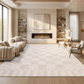 GarveeHome Beige Checkered Rug 5x7 Area Rugs Washable Checkerbroad 5x7 Rug | by GarveeHome