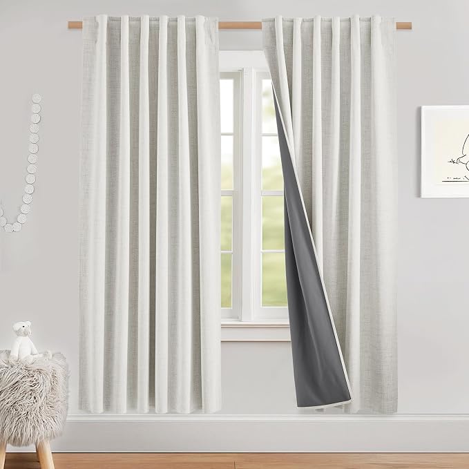 NICETOWN 100% Blackout Linen Curtains by NICETOWN