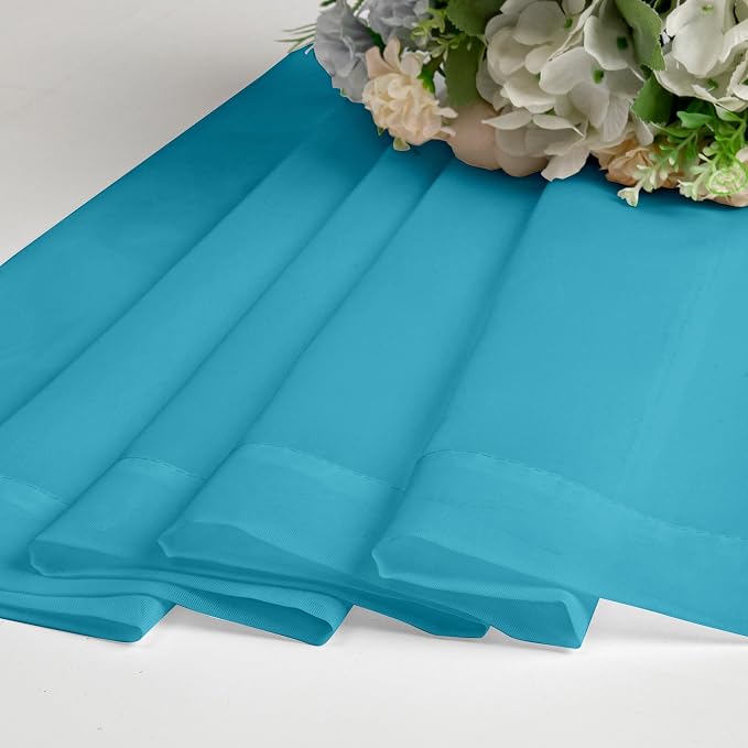 Turquoise Sheer Curtains 63 Inch Length 2 Panels, Light Filtering Voile Airy - Image 8