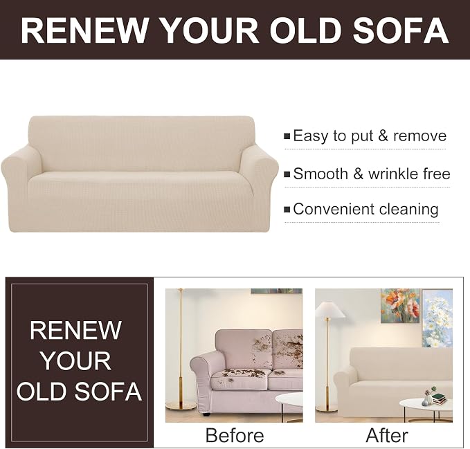 U-NICE HOME Loveseat Cover Stretch Couch Cover Sofa Slipcover, 1-Piece Sofa - Image 5