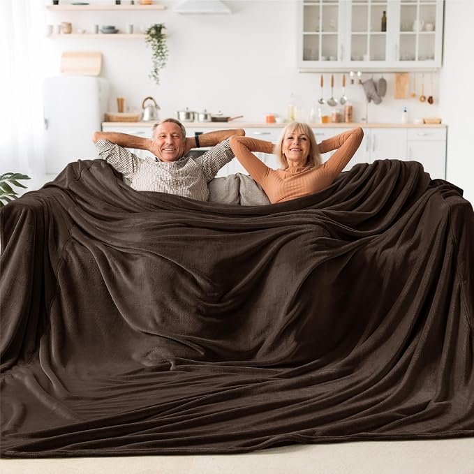 BEDELITE Fleece Blanket Soft Plush Oversized Bed Blanket Brown 120"x120" | by BEDELITE