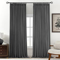 Pinch Pleated Linen Curtains 100% Blackout 102 Inches Long by AUSSPVOCT