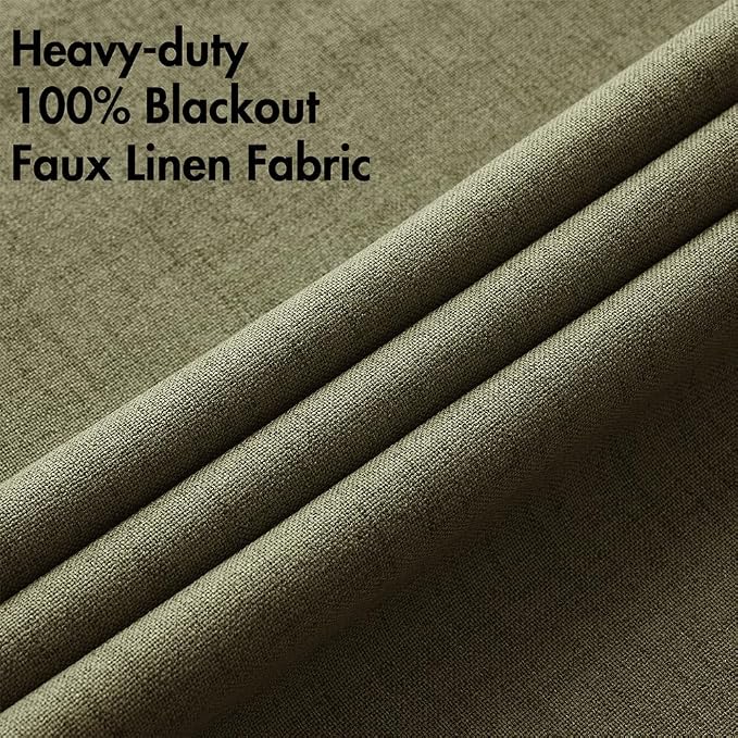 MIULEE 100% Blackout Linen Curtains - Image 5