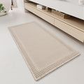 RESARE Waffle Bathroom Runner Rugs, Non Slip Boho Bath Mat 24x48 Pale Beige | by Resare