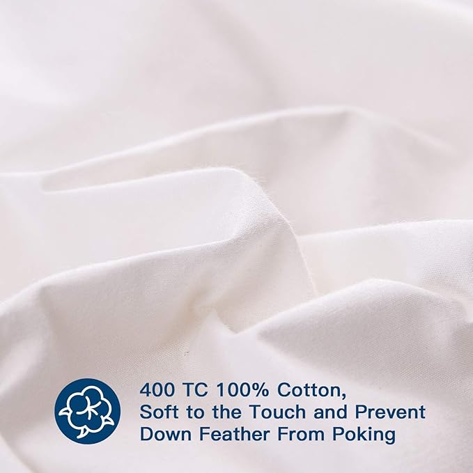 ELEMUSE Cal King Size Extra Thick Fusion Goose Down Feather Filled Mattress Topper, Plush Fluffy Double Layer Pillowtop Mattress Pad Cover, Soft Featherbed with 8-21 Inch Deep Pocket