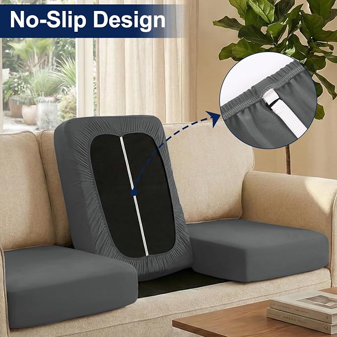 Smiry Waterproof Patio Cushion Covers, Stretch Outdoor Furniture Covers | Couch - Image 4